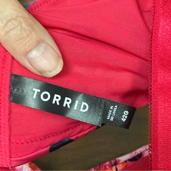NWT Torrid 42G Full Coverage Bra – Hot Pink Floral Print Underwire Lined Plus Si - Picture 9 of 10